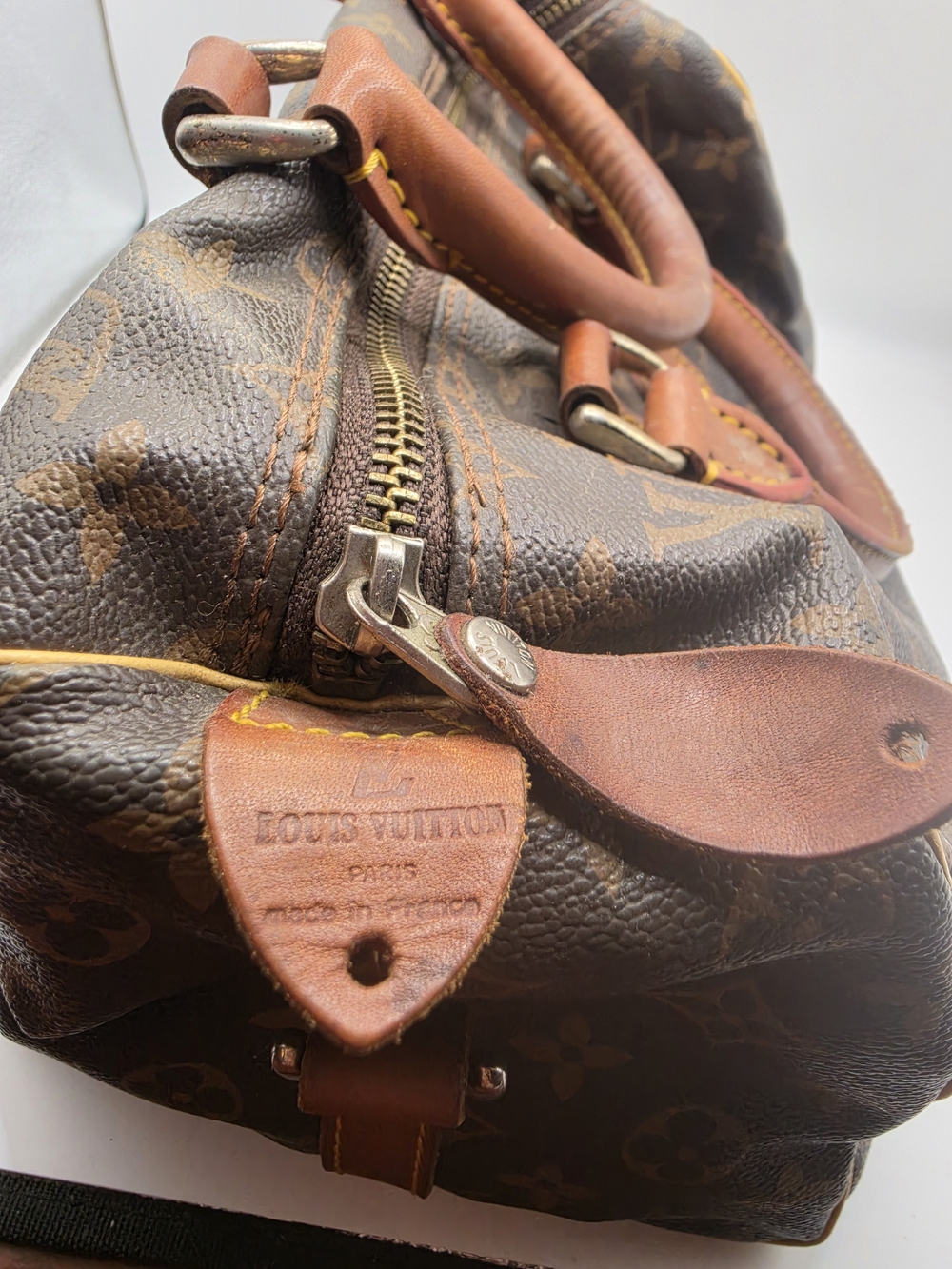 Vintage 1970 Louis Vuitton French Co Brown Monogram Canvas Speedy 30 Handbag - Picture 13 of 16